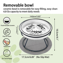 TRUNDISAN raised cat bowl tilted design improves posture for comfortable feeding.