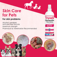 Truseb bottle with aloe highlights soothing ingredient for irritated areas.