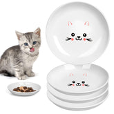 TRUVIC four-pack ceramic cat bowls with wide shallow design for easier feeding