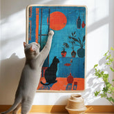 Truvito 3-in-1 sisal cat scratch mat on floor protects furniture and entertains indoor cats.
