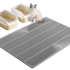 TRZZ XXL cat litter mat 46x35 flat view shows expansive coverage and easy cleaning.