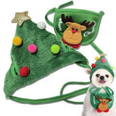 TS-MAYKA dog Christmas hat green enhances festive photos and holiday cheer.