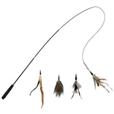 TTcat Cat Feather Wand Toy extended reach for indoor play and exercise.