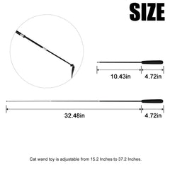 TTcat Cat Feather Wand Toy retractable design enables flexible play areas.