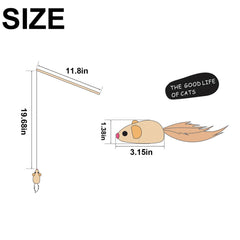 TTcat wood cat wand toy natural wood stick highlights safe, durable play.