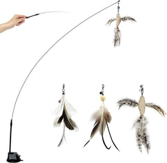 TTcat cat wand with suction cup enables quick window play sessions.