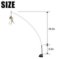 TTcat wire-fishing-rod provides long reach for wide indoor play.