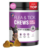 TTLXBL dog flea-tick chewables bottle 200-count highlights long-term protection for dogs.