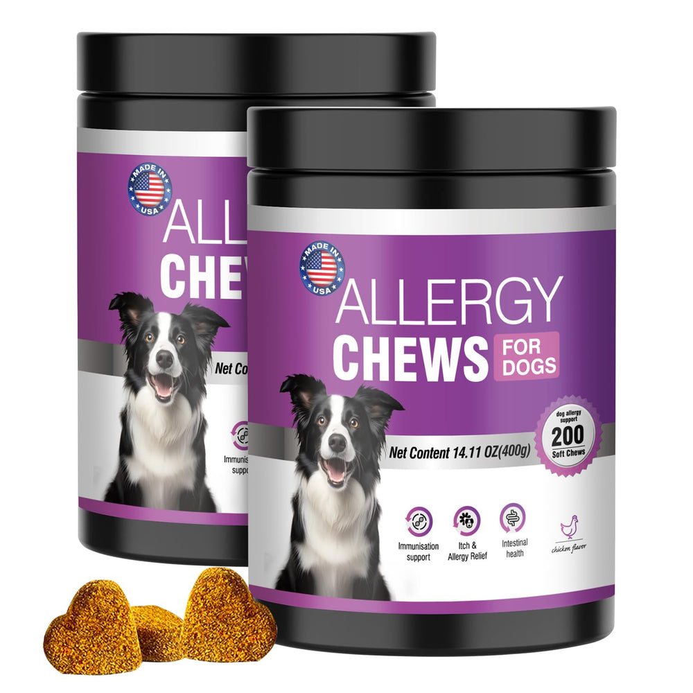 TTLXRI Dog Allergy Chews bottle – supports skin and coat health.