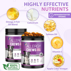 TTLXRI dog allergy chews taste appeal with chicken flavor and easy feeding