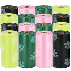 Tubasion 240Pcs thick dog poop bags roll demonstrate reinforced leak-proof design for walks.