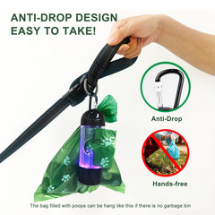 Tubasion anti-slip clip securing the dispenser on a leash during active dogs