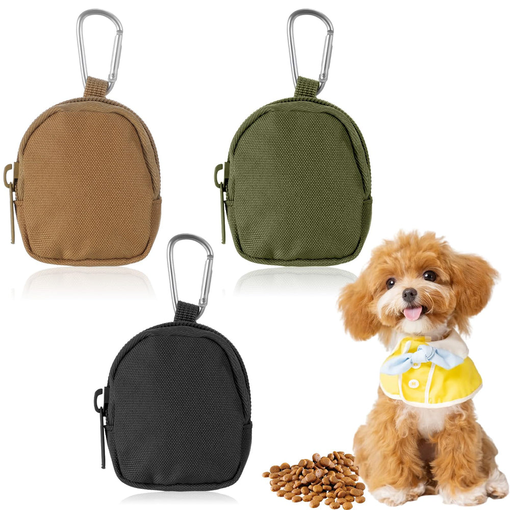 Tucnoeu dog treat pouch with carabiner clip for secure leash attachment.