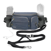 TUDEQU 4-in-1 dog leash belt front view enables hands-free walking.