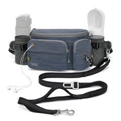 TUDEQU 4-in-1 dog leash belt front view enables hands-free walking.