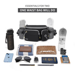 TUDEQU 4-in-1 dog walking belt water bottle pocket enables on-the-go hydration.