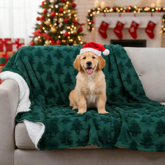 Tudomro Christmas-tree 3D pattern blanket on sofa adds festive warmth