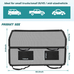 Tuenort dog car barrier demonstrates universal-fit placement in mid-sized vehicles.