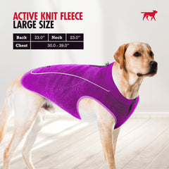 Tuff Pupper dog coat with harness zipper port purple for easy leash access