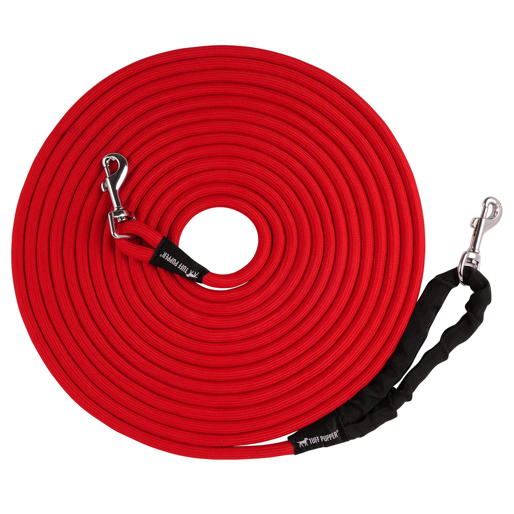 Tuff Pupper heavy-duty 30ft leash extended view for long-range training.
