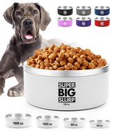 Tuff Pupper heavy-duty insulated dog bowl front view showing large capacity for food and water.