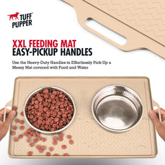 Tuff Pupper mat with handles enabling easy carry of mess to sink