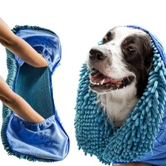 Tuff Pupper Quick Dry Towel close-up noodles massage action on fur
