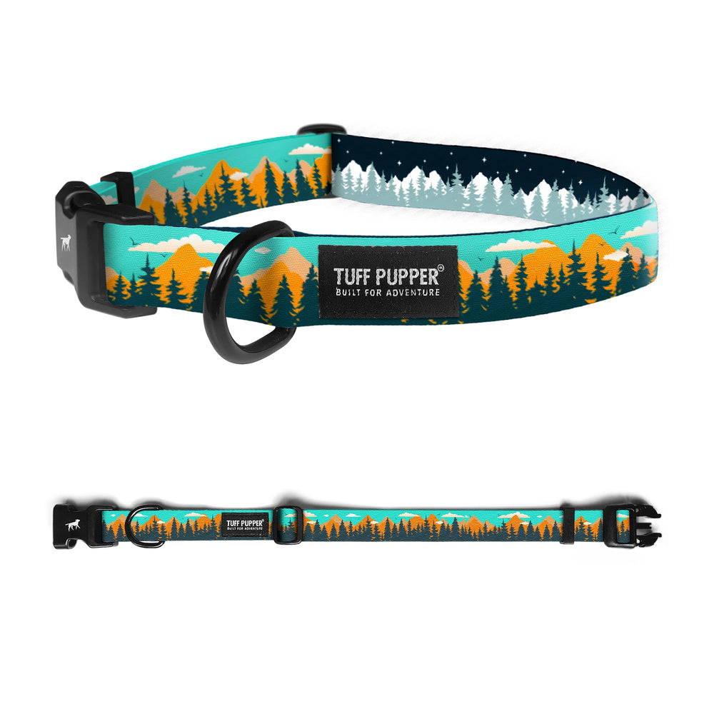 Tuff Pupper RusticPine collar closeup highlighting durable weave for active dogs