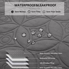 Tuffeel dog blanket's reversible colors add style while shielding chairs and beds.