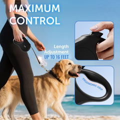 TUG Quest leash features one-handed brake and lock for quick safety adjustments.