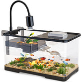 Tuhaoking turtle tank 1piece design enables quick setup and simple daily care.