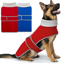 TUKOAW dog coat 2-pack front view highlights warm fleece for winter walks.
