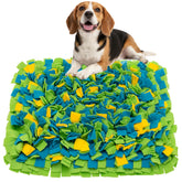 TUKOAW Snuffle Mat closeup on soft fleece invites gentle scent exploration and enrichment.