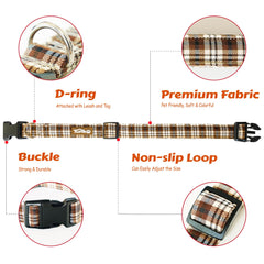 Tunkoo adjustable dog collar plaid for easy, comfortable fit.