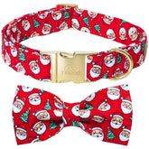 Tunkoo Christmas dog collar with bow tie detail for festive holiday walks