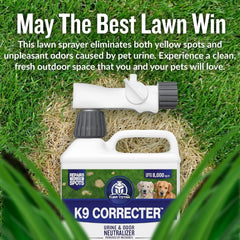 Turf Titan K9 Correcter enzymes-odor-elimination action keeps outdoor spaces fresh.