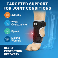 Turfson dog front leg brace secure closure prevents slippage during play