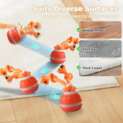 TVM Interactive Dog Ball in blue speed mode for energetic play