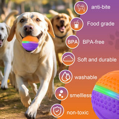 TVM Interactive Dog Ball rolling action shot illustrating autonomous motion for interactive fun.