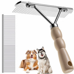 Twellife dog rake undercoat long-tooth brush smooths mats for medium to large dogs.