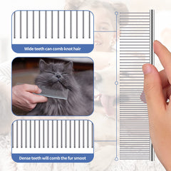 Twellife wood-like handle grooming tool feels sturdy and comfortable during sessions.