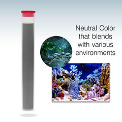 Two Little Fishies Aquastik Grey application demonstrates pliable putty bonding to rocks and tubing.
