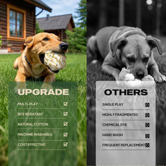 TwoEar cotton rope dog toy variety pack – multiple knots and textures for engagement