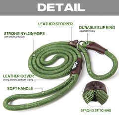 TwoEar Slip Lead green mountain rope durability for long-lasting adventures.