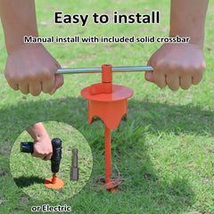 Tyalez buffer rope neatly coiled beside stake for added safety.