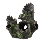 Tyenaza driftwood aquarium ornament closeup shows hand-painted realism for enhanced tank aesthetics