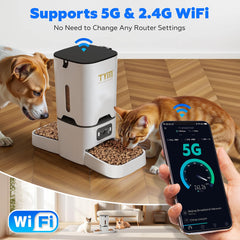TYM automatic cat feeder with WiFi remote control for feeding anytime