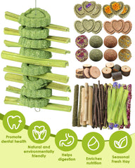 Tyotrbs Sweet Bamboo chew engages rabbits with textured chewing.