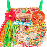 Tyotrbs Parakeet Toys grass mat shredder hanging foraging enrichment
