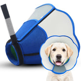 TZBEINN dog cone front view showing anti-escape velcro for secure wear.
